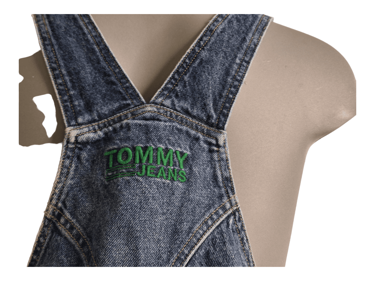 Salopette TOMMY HIFILGER Jeans clair poche intérieures vertes taille S