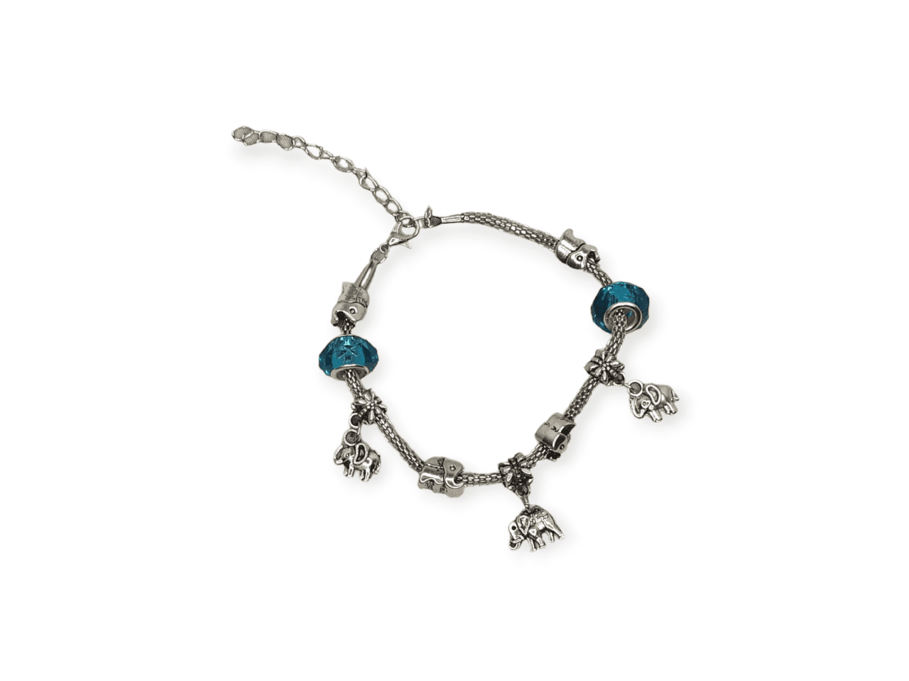 Bracelets Style Pandora Bleu Ciel
